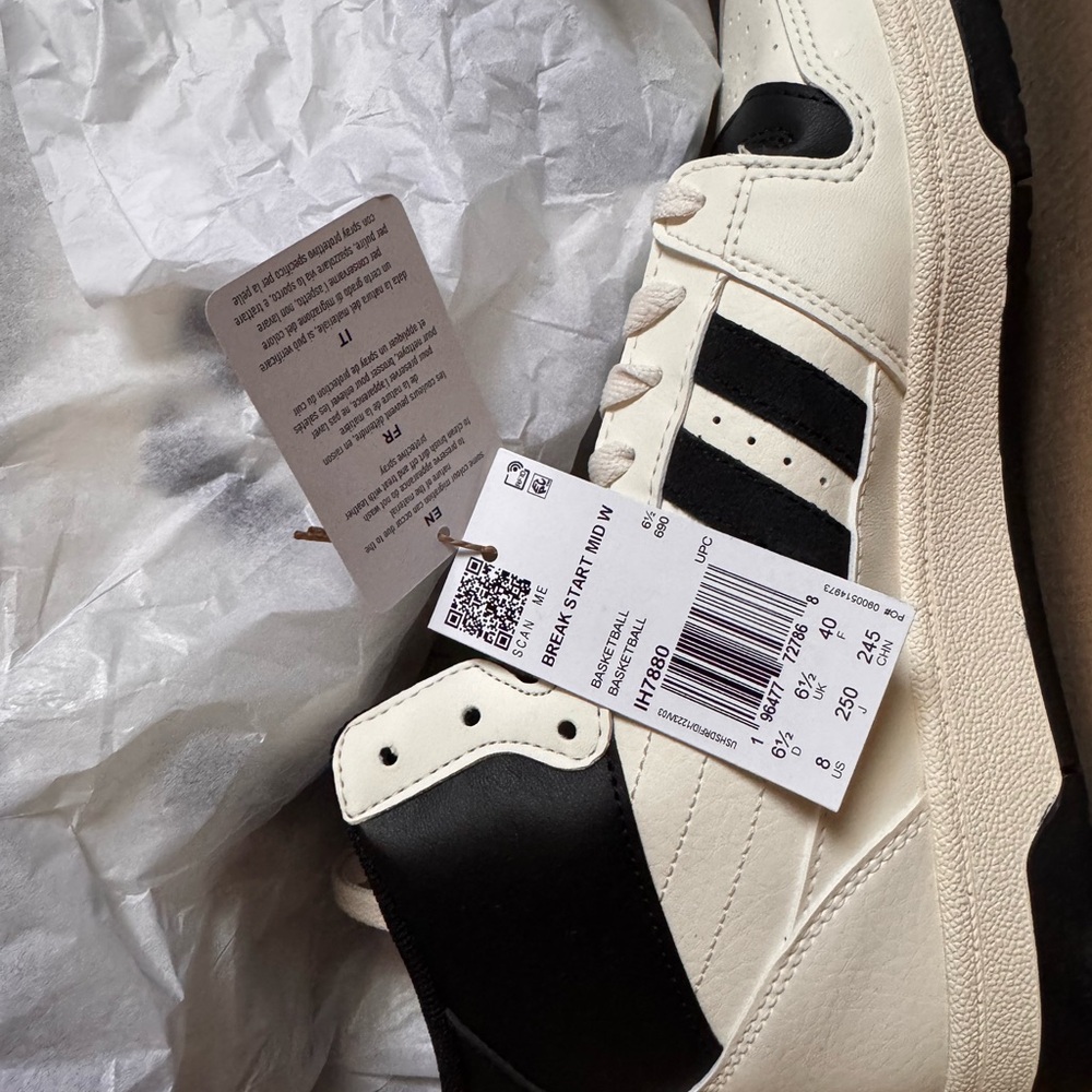 adidas Men’s Breakstart Mid Cream & Black Sneakers